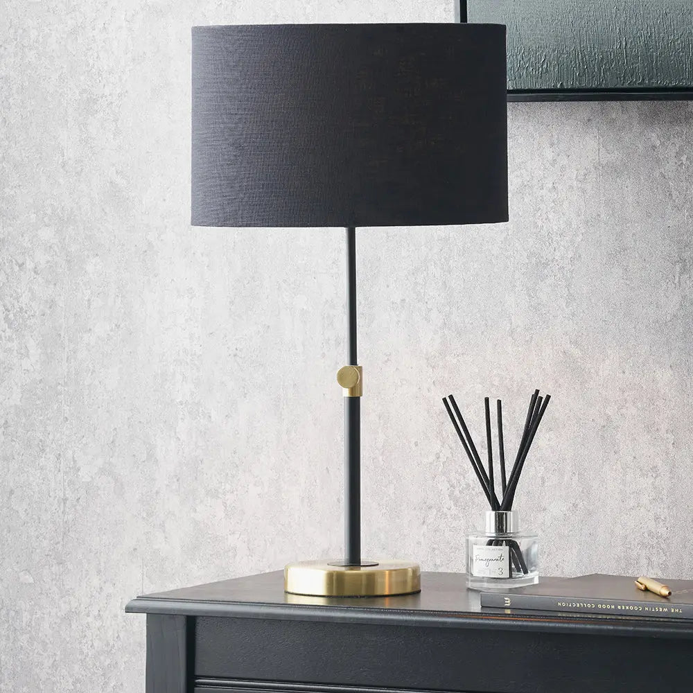 Bryce Metal Rise and Fall Table Lamp - Black & Gold  Nicholas John Interiors
