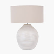 Linnea White Grooved Ceramic Table Lamp   Nicholas John Interiors