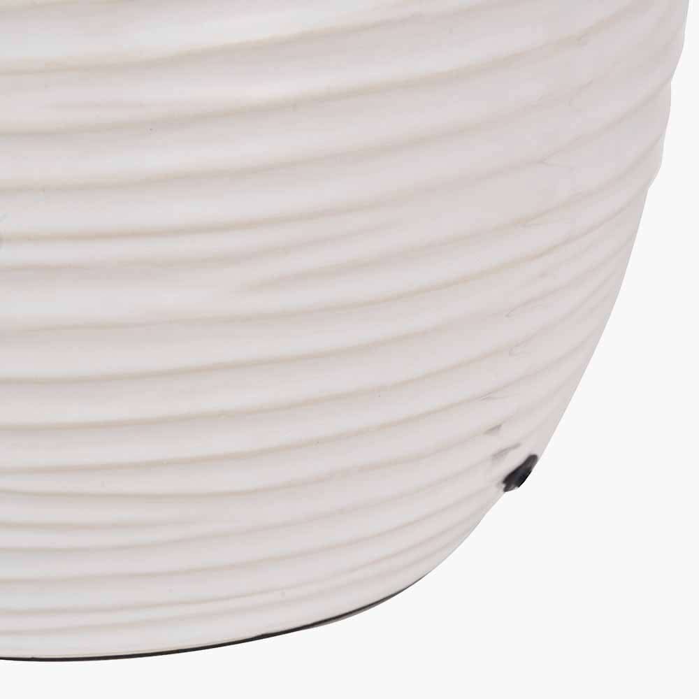 Linnea White Grooved Ceramic Table Lamp   Nicholas John Interiors