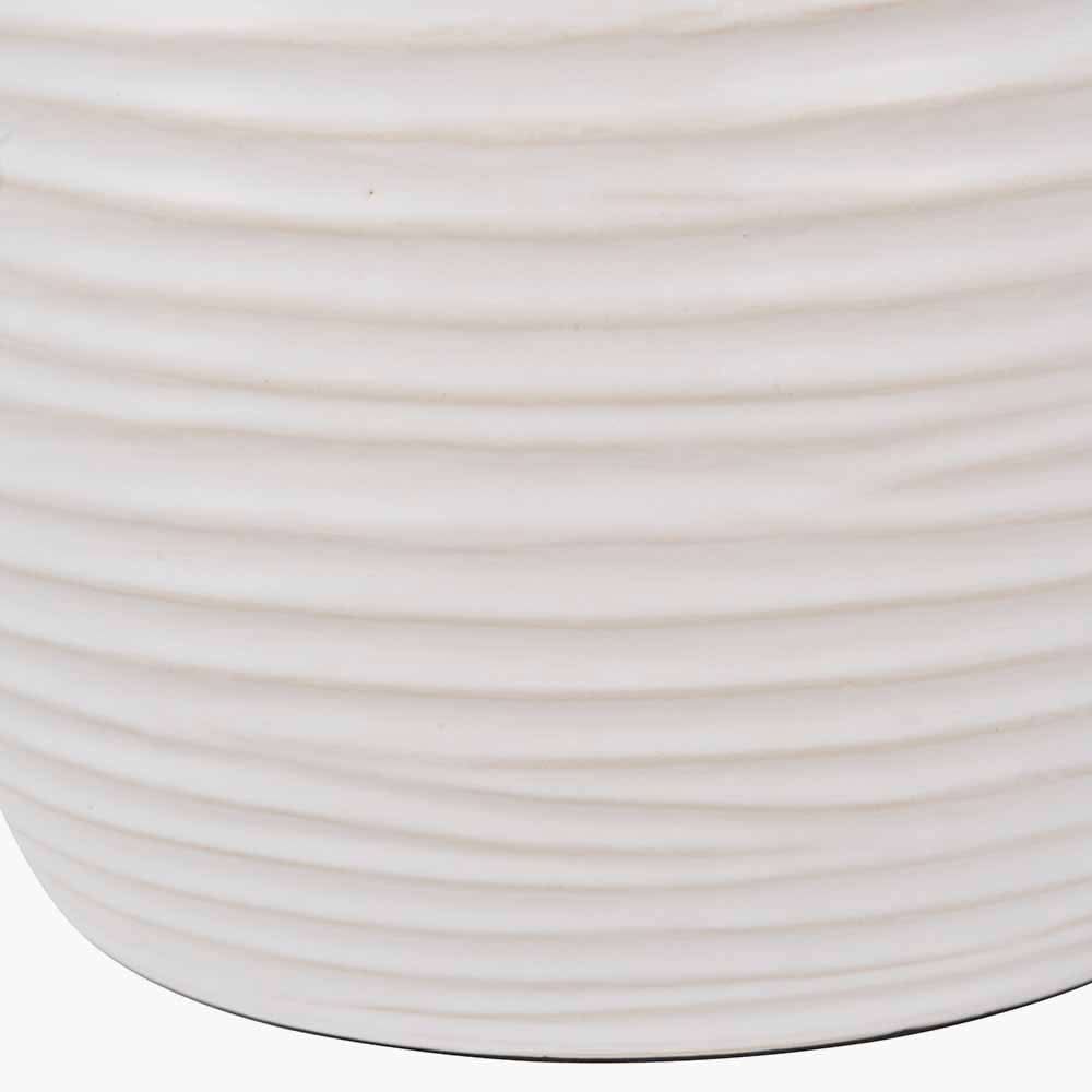 Linnea White Grooved Ceramic Table Lamp   Nicholas John Interiors