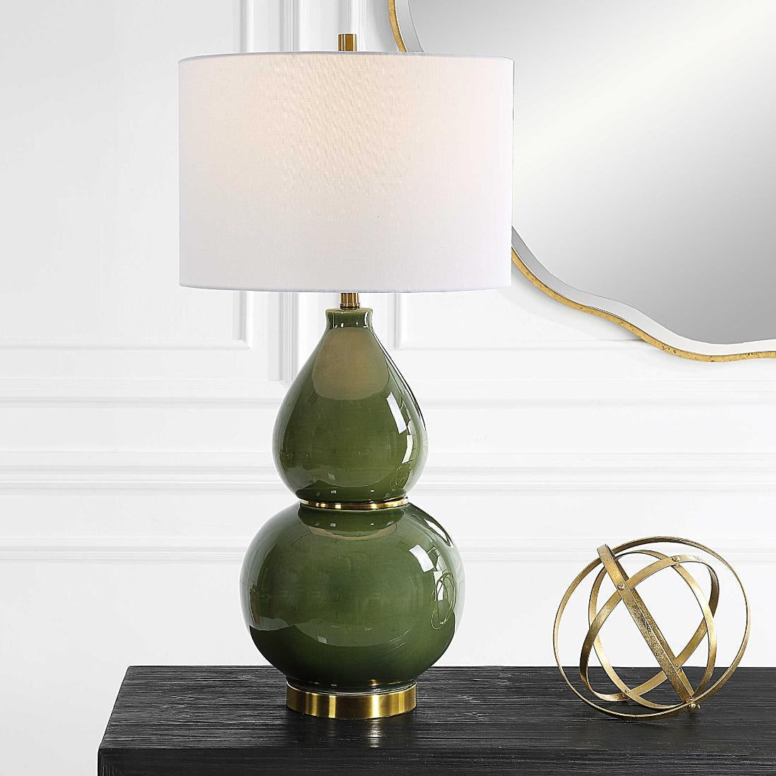Uttermost Gourd Table Lamp in Green