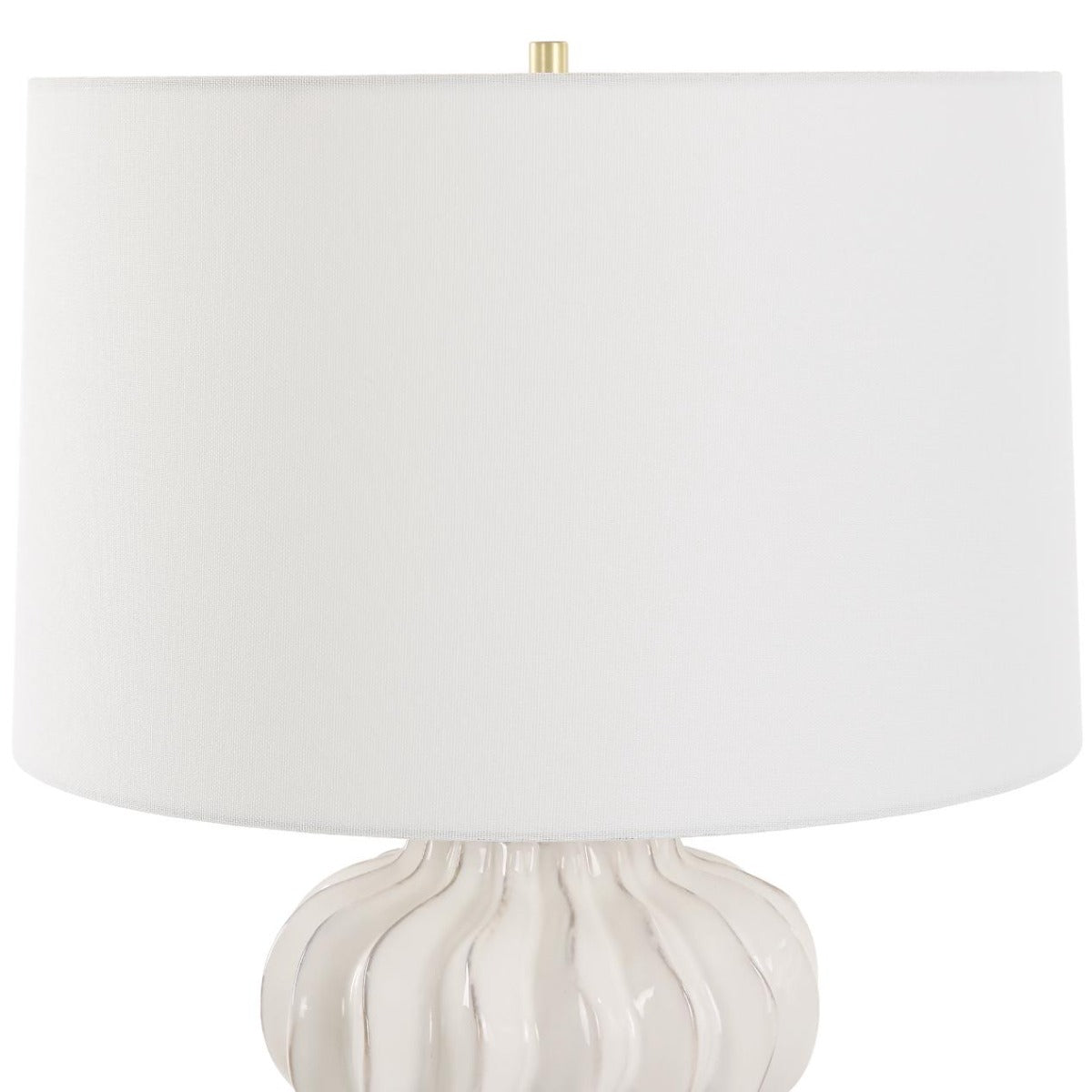 Uttermost Wrenley Ridged White Table Lamp