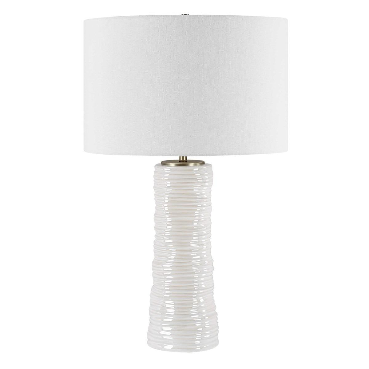 Uttermost Pavlova Glossy White Table Lamp