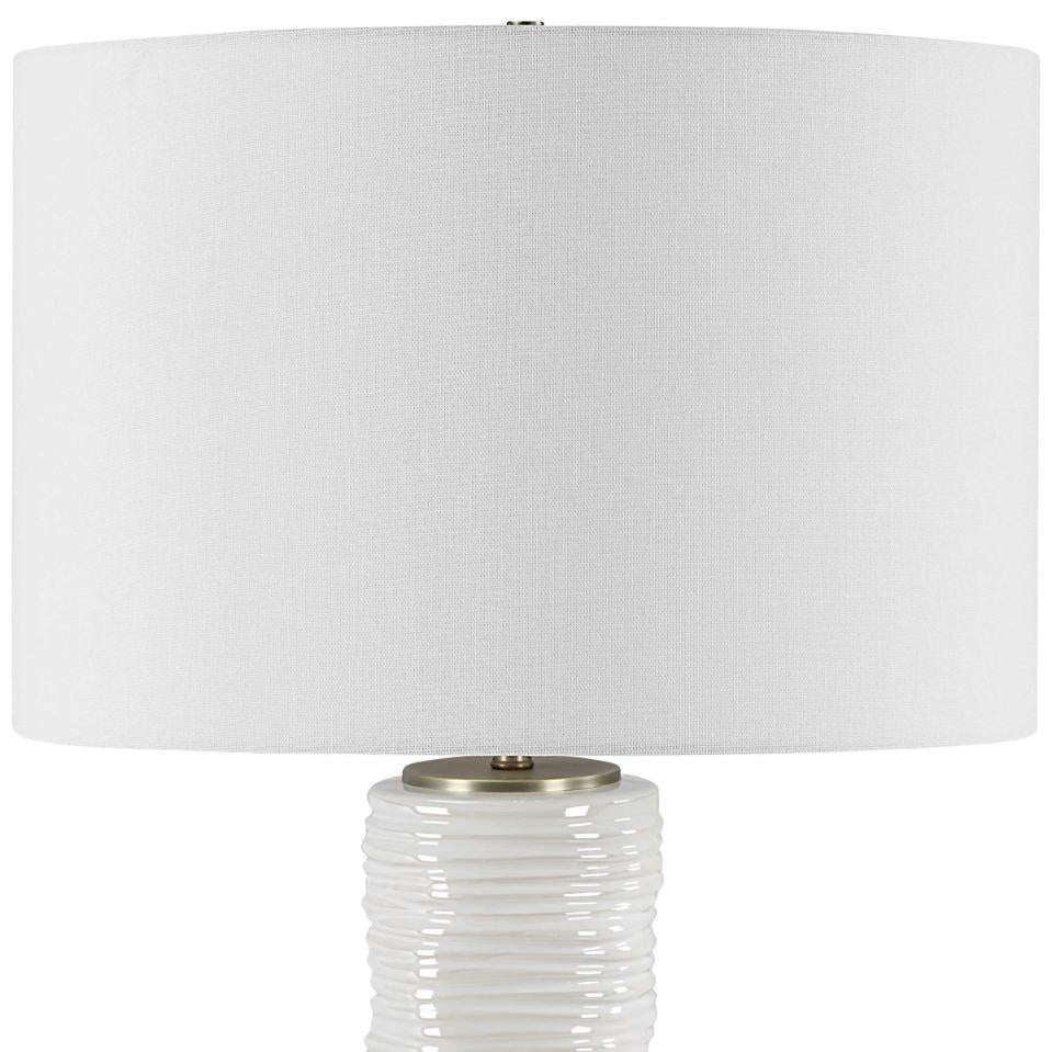 Uttermost Pavlova Glossy White Table Lamp