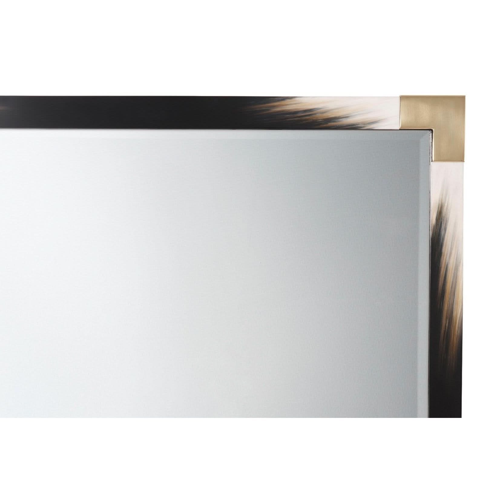 Theodore Alexander Mirror Cutting Edge Small Wall in Black   Nicholas John Interiors