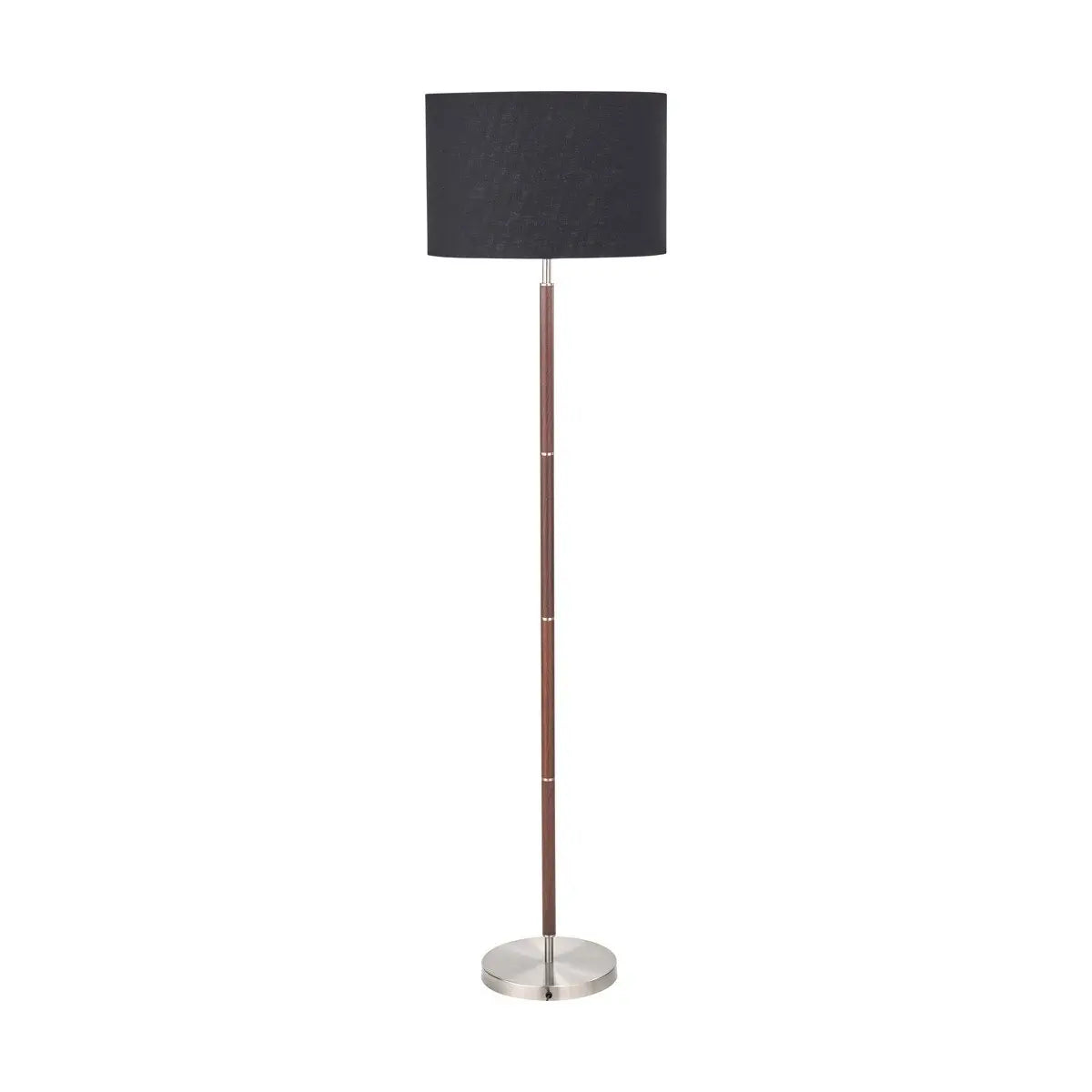 Gianni Floor Lamp - Brushed Silver and Wood Effect  Nicholas John Interiors