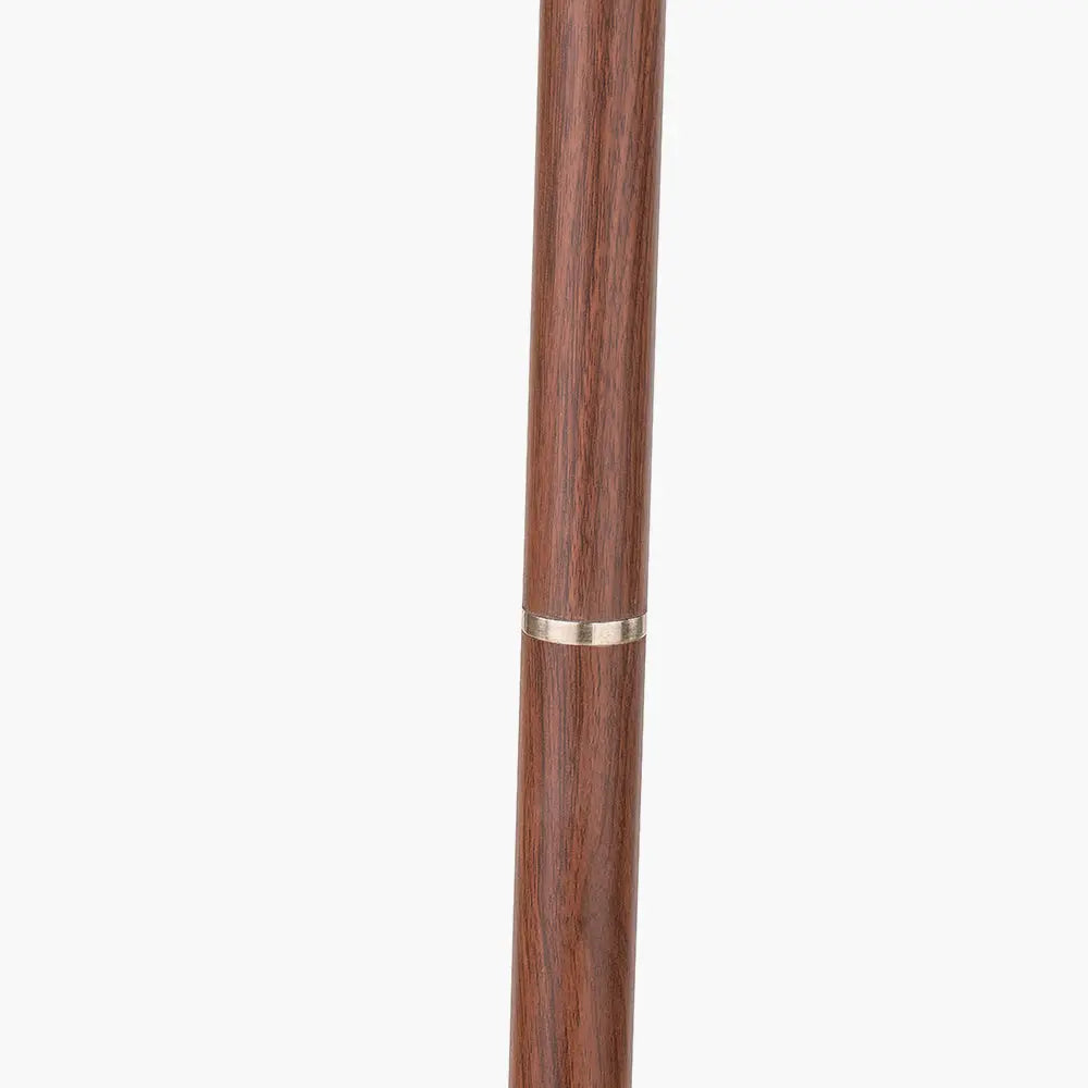 Gianni Floor Lamp - Brushed Silver and Wood Effect  Nicholas John Interiors