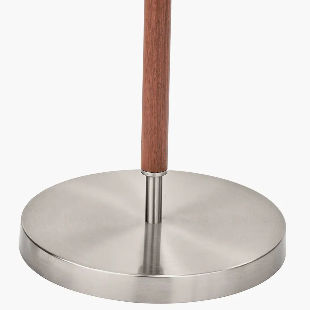 Gianni Floor Lamp - Brushed Silver and Wood Effect  Nicholas John Interiors