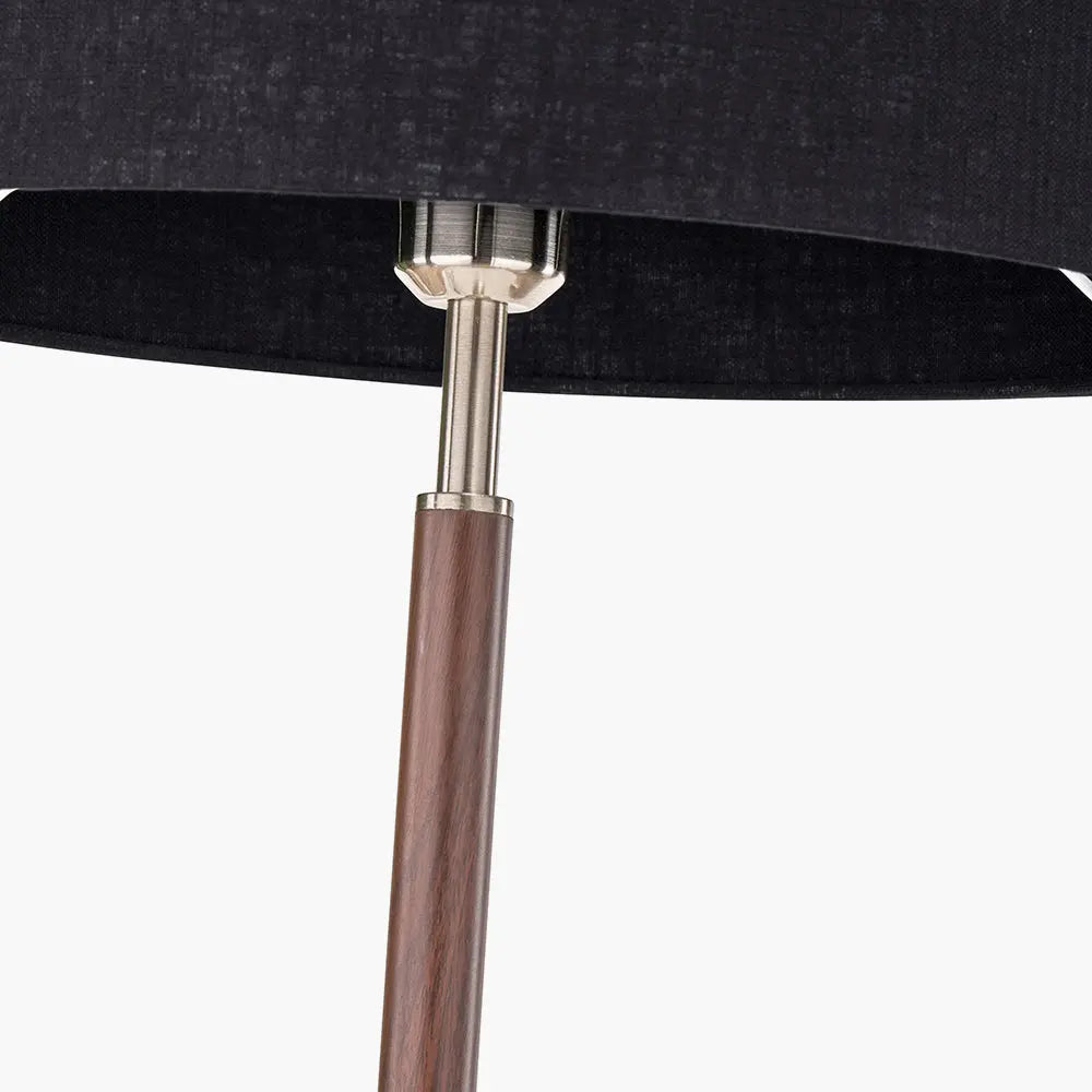 Gianni Floor Lamp - Brushed Silver and Wood Effect  Nicholas John Interiors