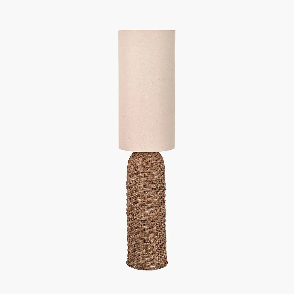 Andros Woven Seagrass Floor Lamp - Brown  Nicholas John Interiors
