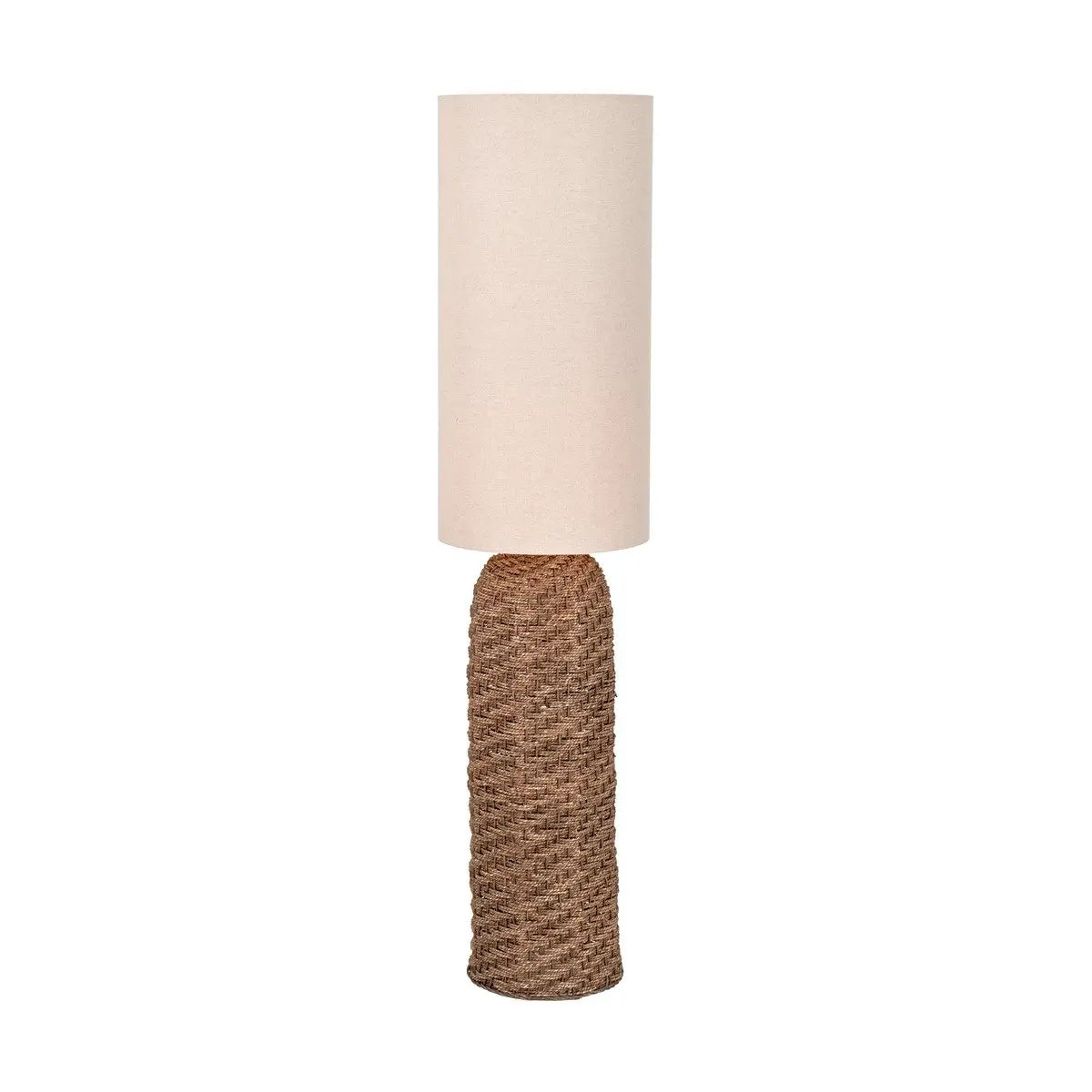 Andros Woven Seagrass Floor Lamp - Brown  Nicholas John Interiors