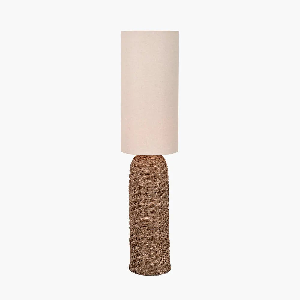 Andros Woven Seagrass Floor Lamp - Brown  Nicholas John Interiors