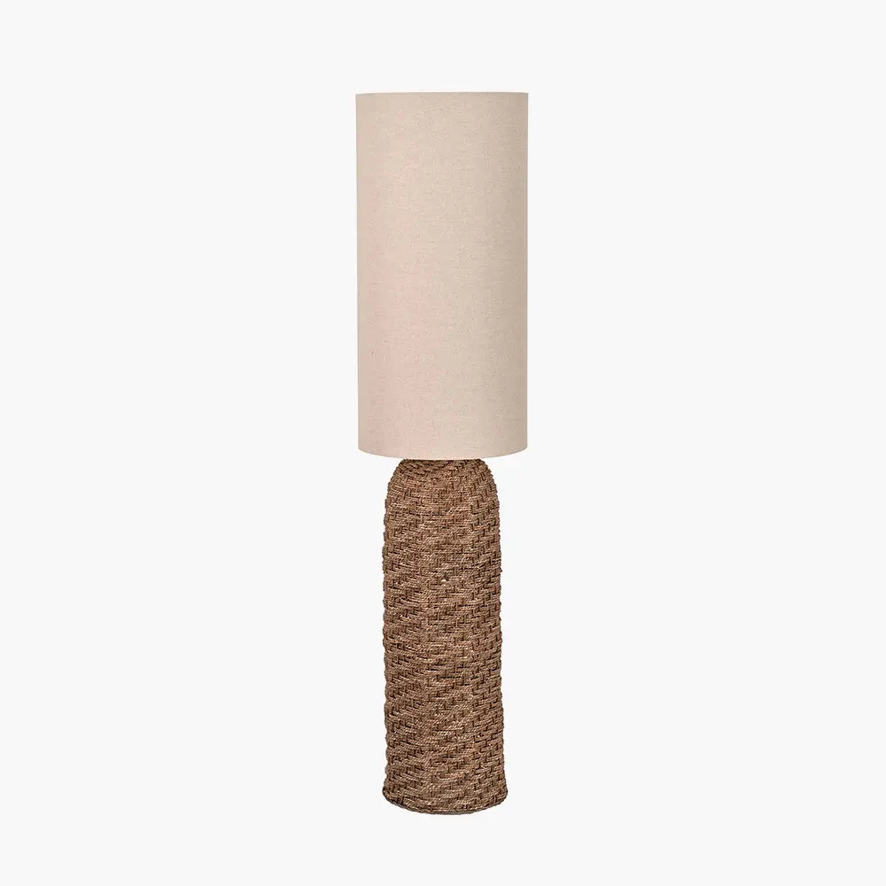 Andros Woven Seagrass Floor Lamp - Brown  Nicholas John Interiors