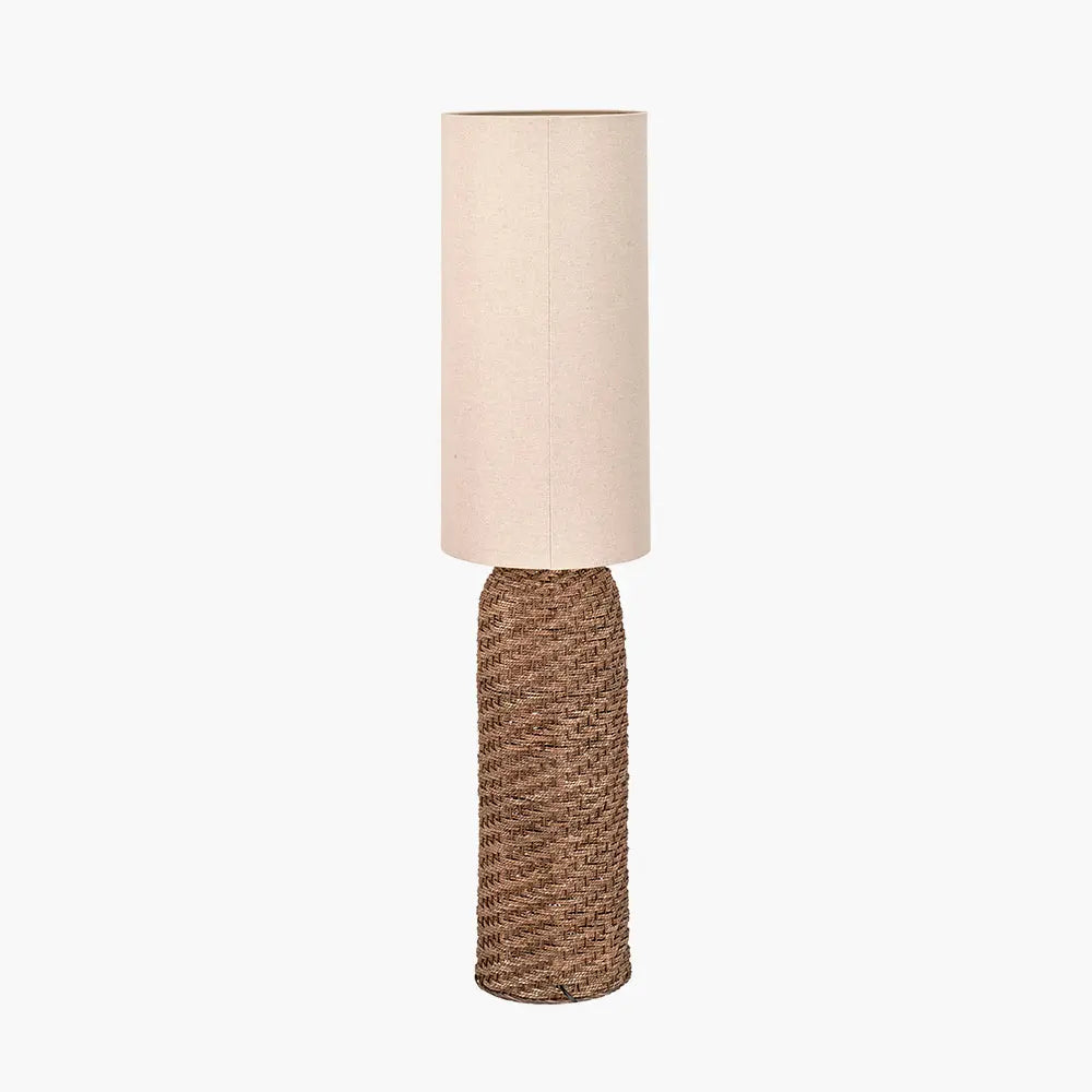 Andros Woven Seagrass Floor Lamp - Brown  Nicholas John Interiors