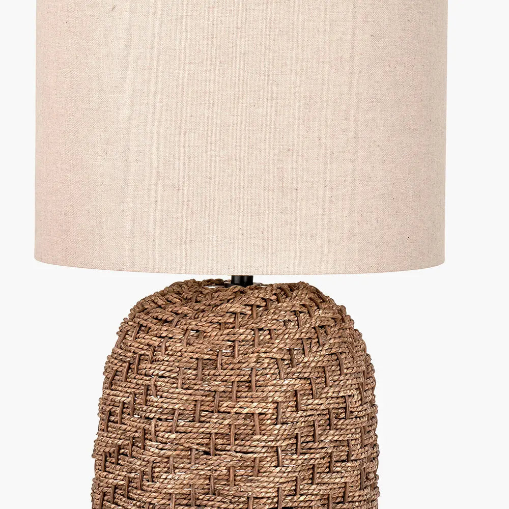 Andros Woven Seagrass Floor Lamp - Brown  Nicholas John Interiors