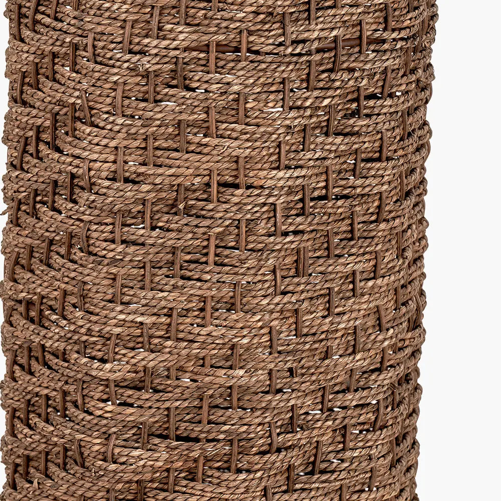 Andros Woven Seagrass Floor Lamp - Brown  Nicholas John Interiors