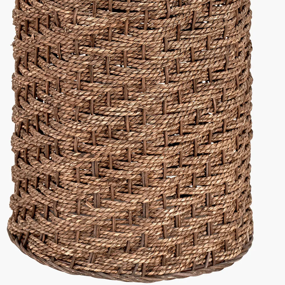 Andros Woven Seagrass Floor Lamp - Brown  Nicholas John Interiors