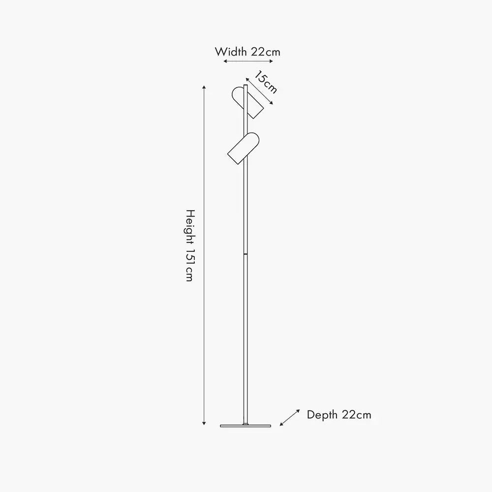 Xena Metal LED Floor Lamp - Black & Rose Gold  Nicholas John Interiors