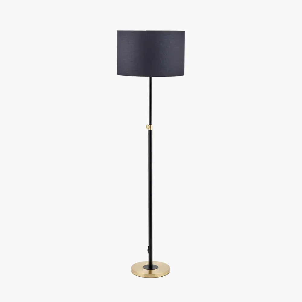 Bryce Metal Rise and Fall Floor Lamp - Black & Gold  Nicholas John Interiors