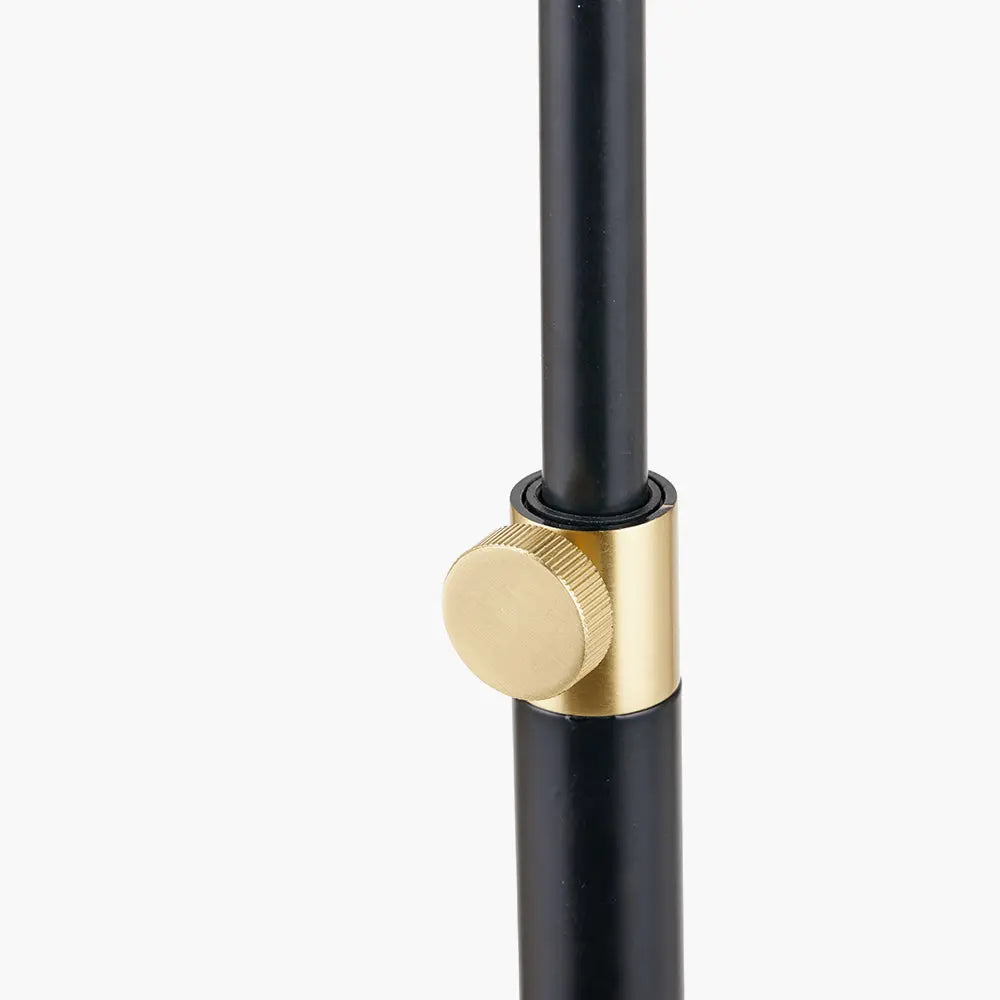 Bryce Metal Rise and Fall Floor Lamp - Black & Gold  Nicholas John Interiors
