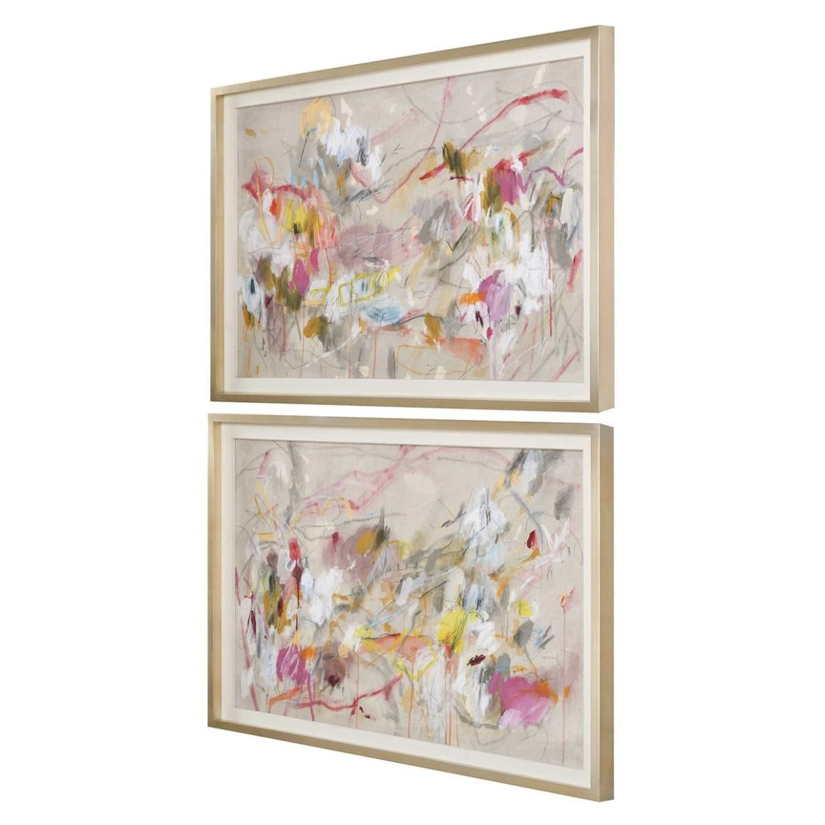 Uttermost Metropolitan Rush Abstract Prints, Set of 2