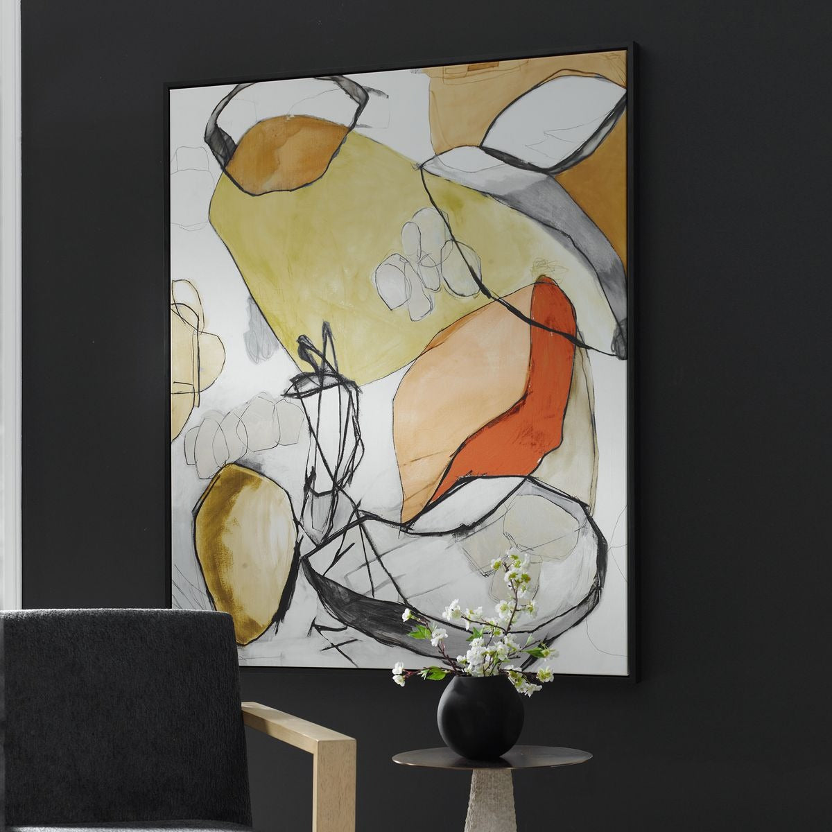 Uttermost Charcoal Improvision Framed Canvas