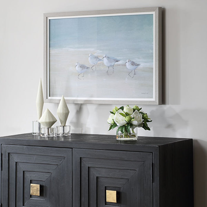 Uttermost Tranquil Shorebirds On The Sand Framed Print