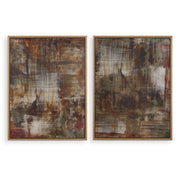 Molten Patina Framed Canvases, Set of 2