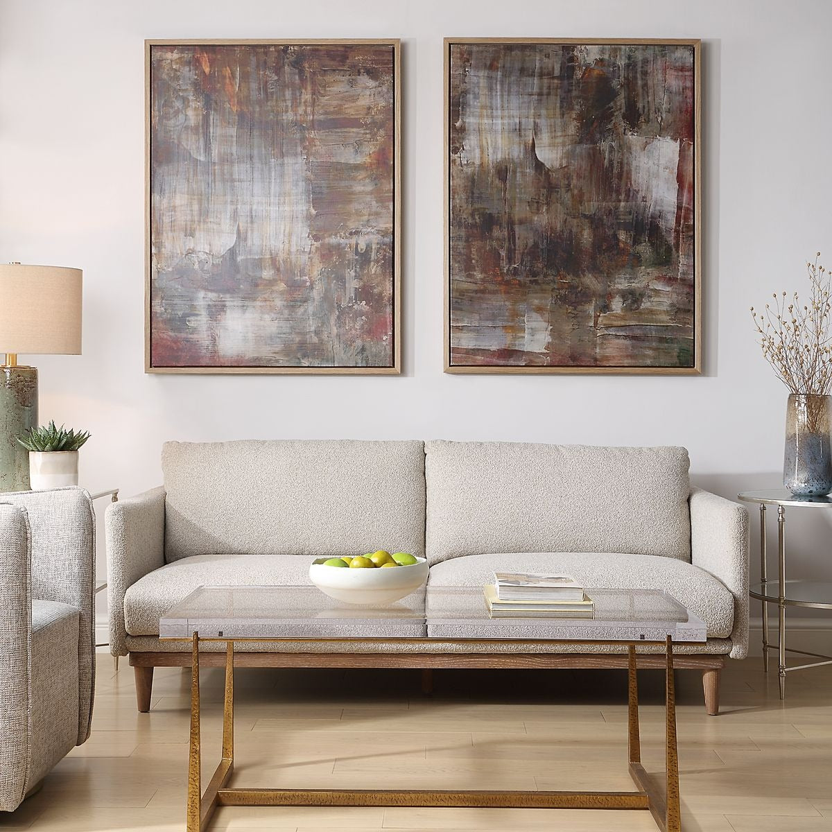 Uttermost Molten Patina Framed Canvases, Set of 2