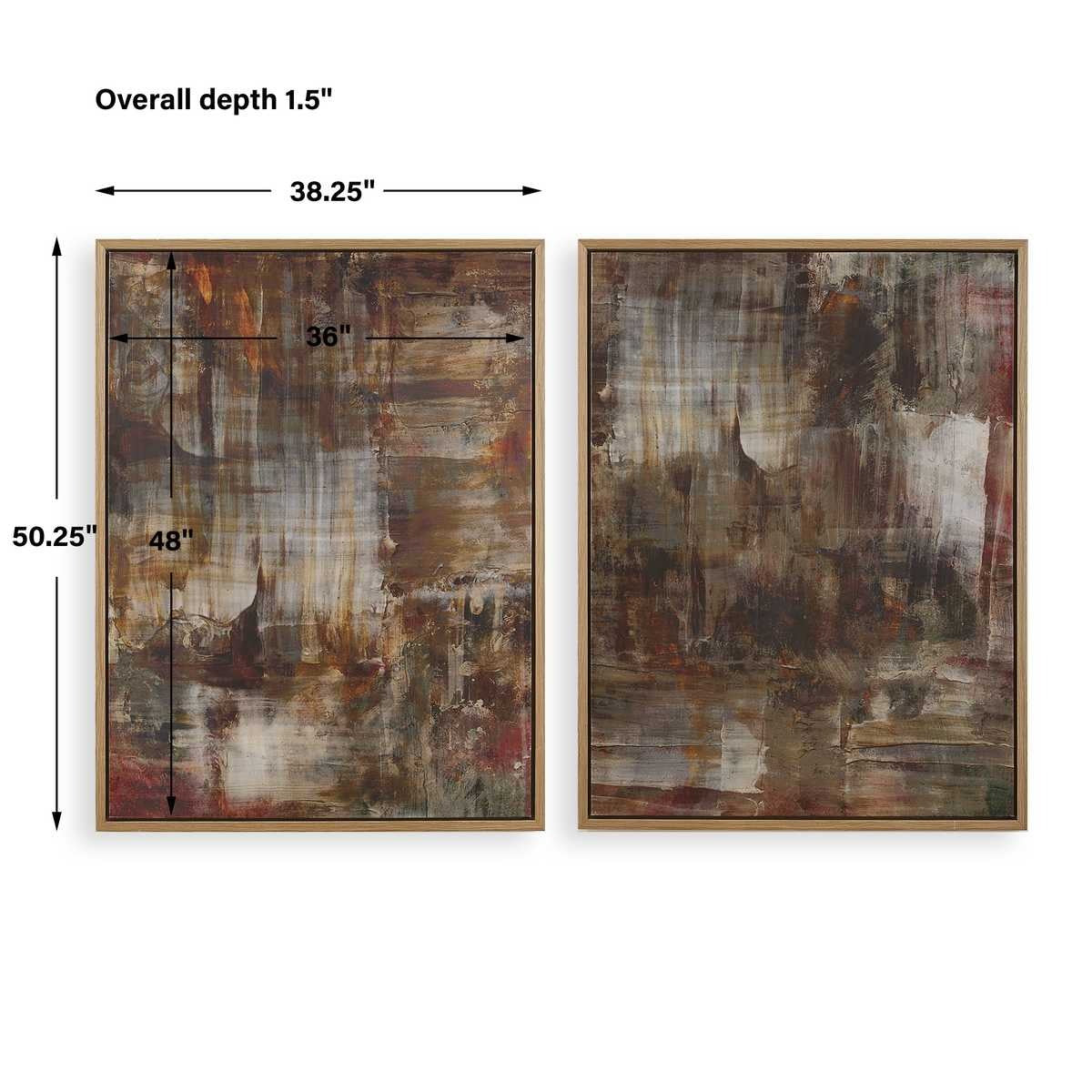 Uttermost Molten Patina Framed Canvases, Set of 2