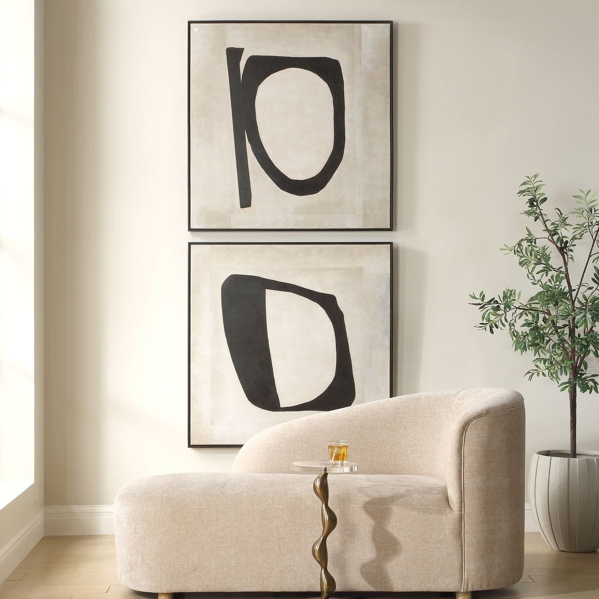 Uttermost Characters Abstract Art Set of 2