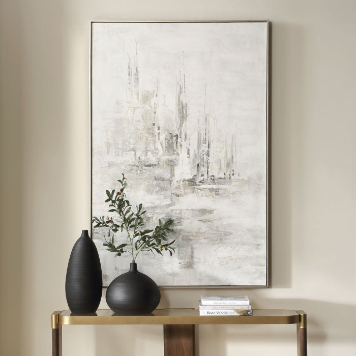 Uttermost Hours In Silence Abstract Framed Canvas