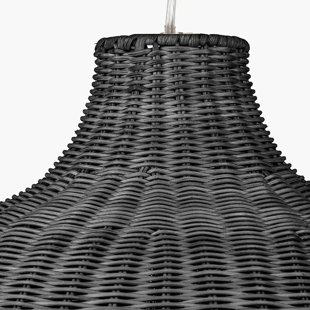 Allona Rattan Pendant Light - Black  Nicholas John Interiors