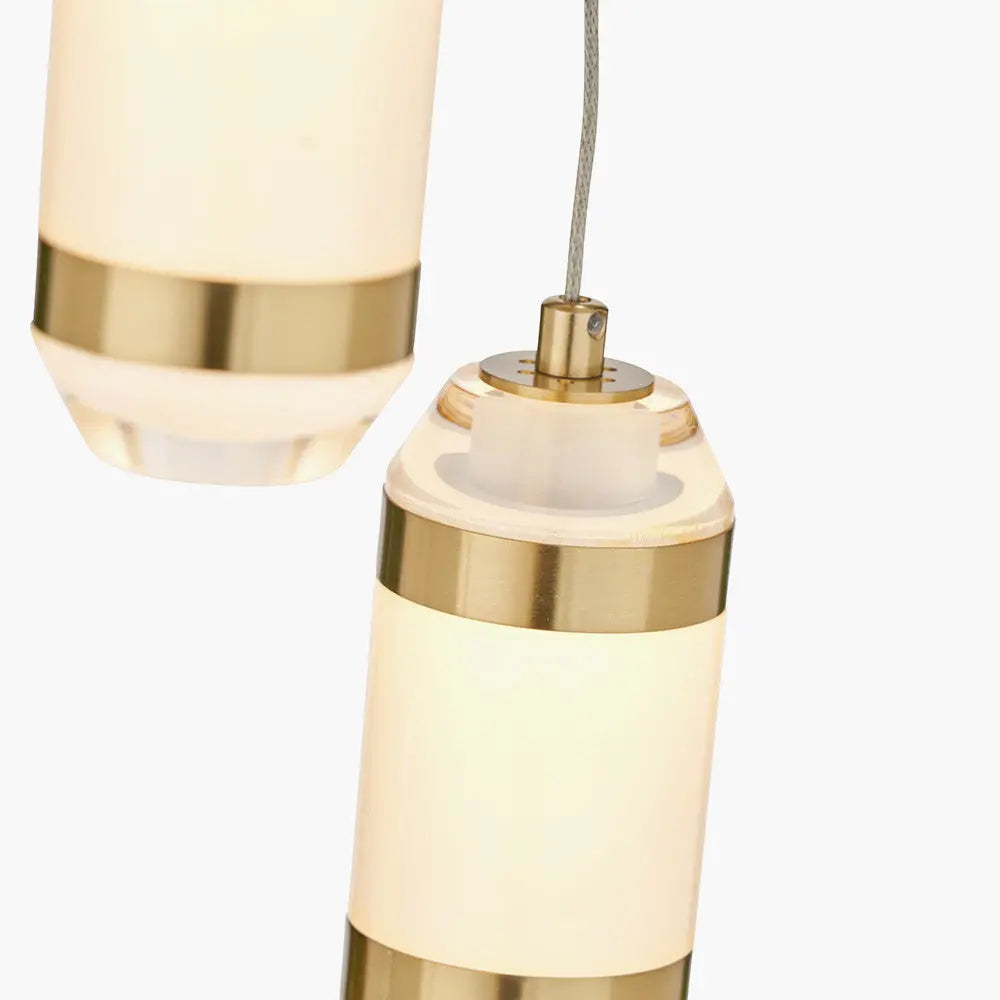 Alondra LED Multi Drop Pendant Light - Gold Metal & White Glass  Nicholas John Interiors
