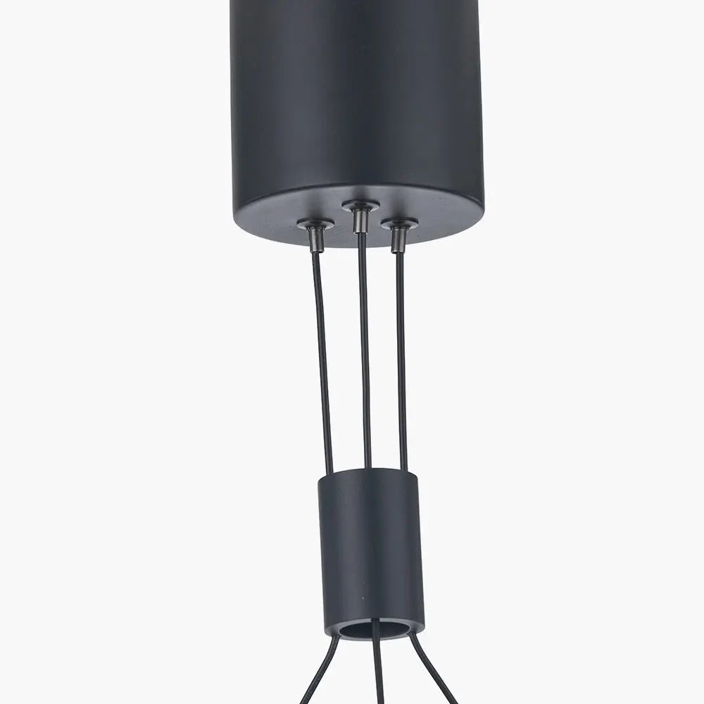 Xena Metal 8 Light LED Pendant Light - Black & Rose Gold  Nicholas John Interiors