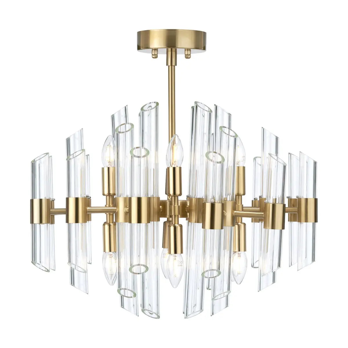 Brielle 12 Light Pendant Light - Clear Glass & Antique Brass  Nicholas John Interiors