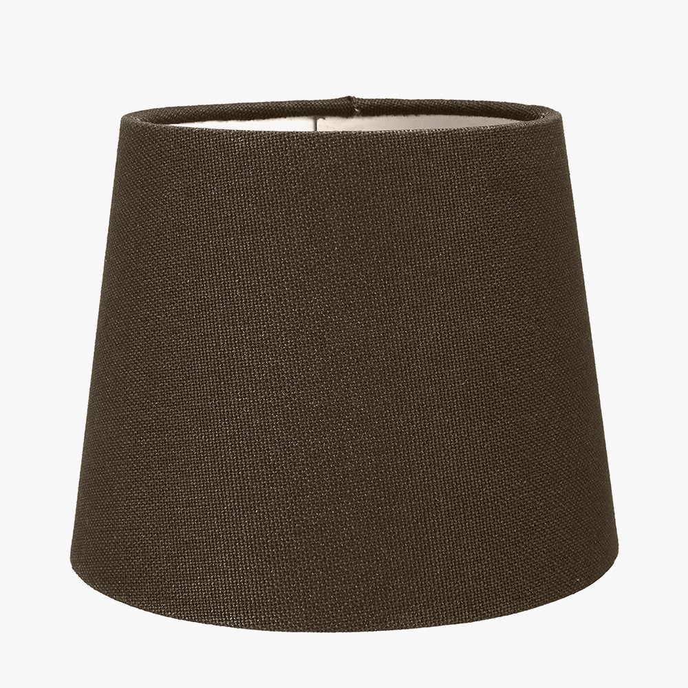 Piero Antique Bronze Metal 6 Arm Pendant with Pelham 15cm Grey Handloom Tapered Candle Clip Lampshade