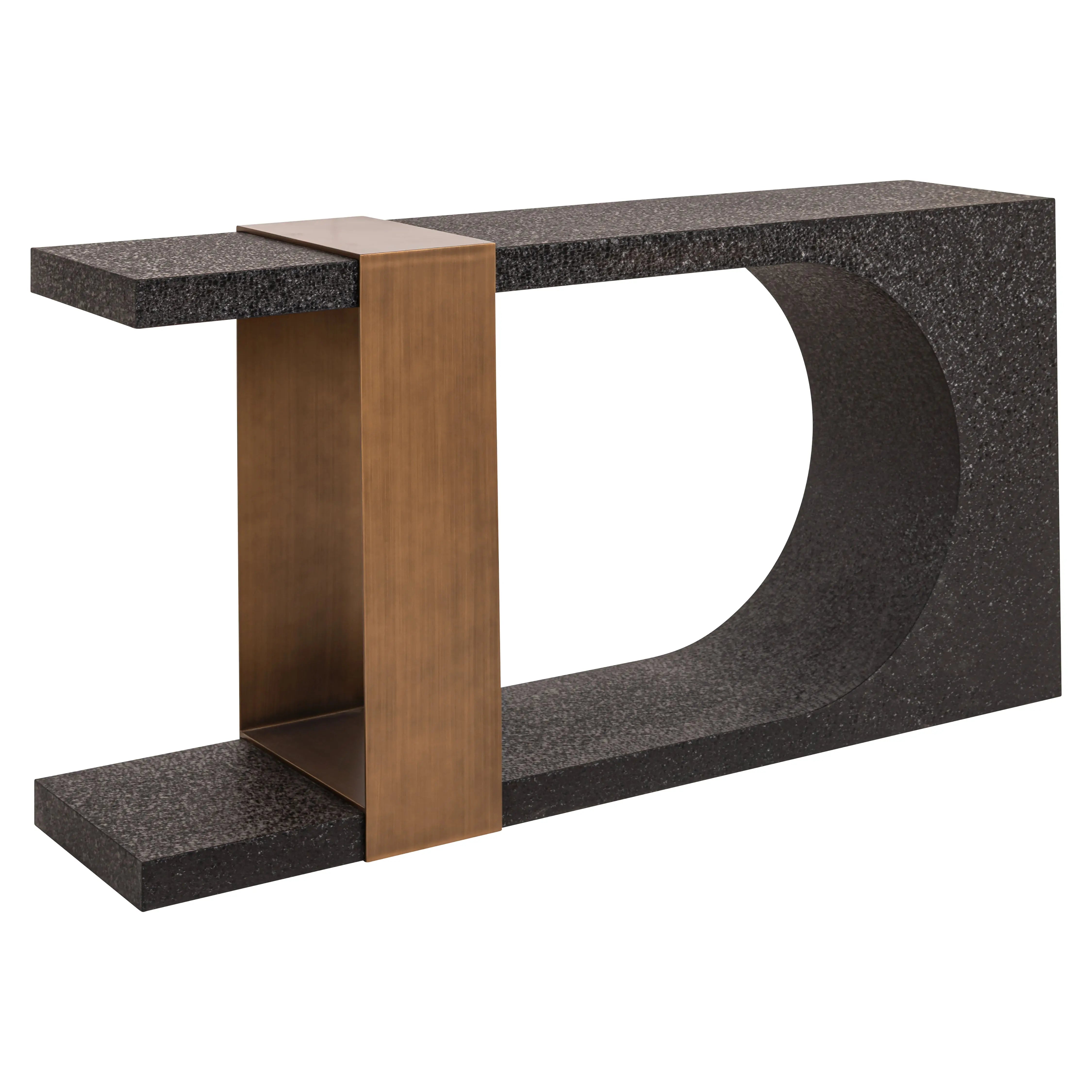 Richmond Interiors  Bazel Console Table in Black/Gold  Nicholas John Interiors