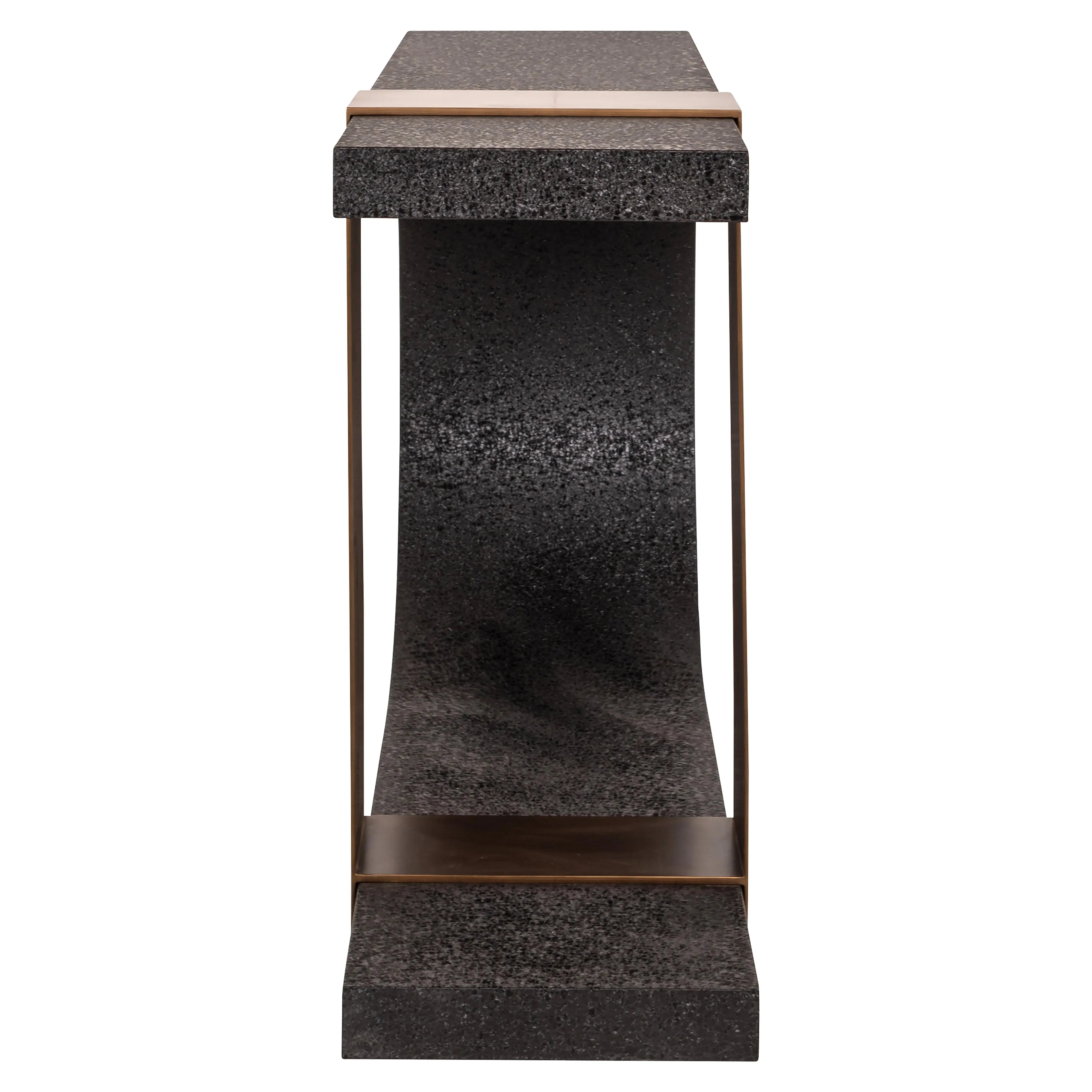 Richmond Interiors  Bazel Console Table in Black/Gold  Nicholas John Interiors