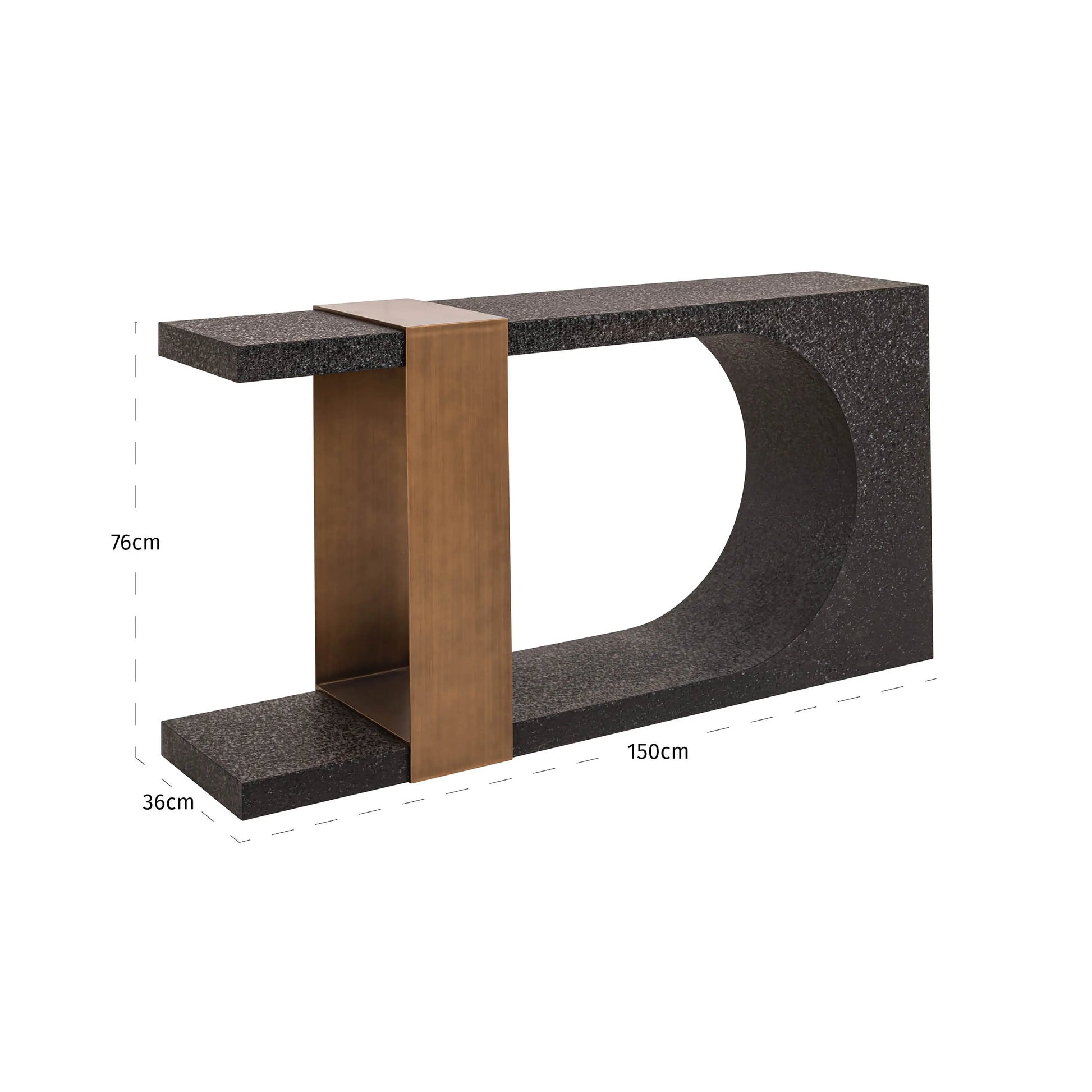 Richmond Interiors  Bazel Console Table in Black/Gold  Nicholas John Interiors