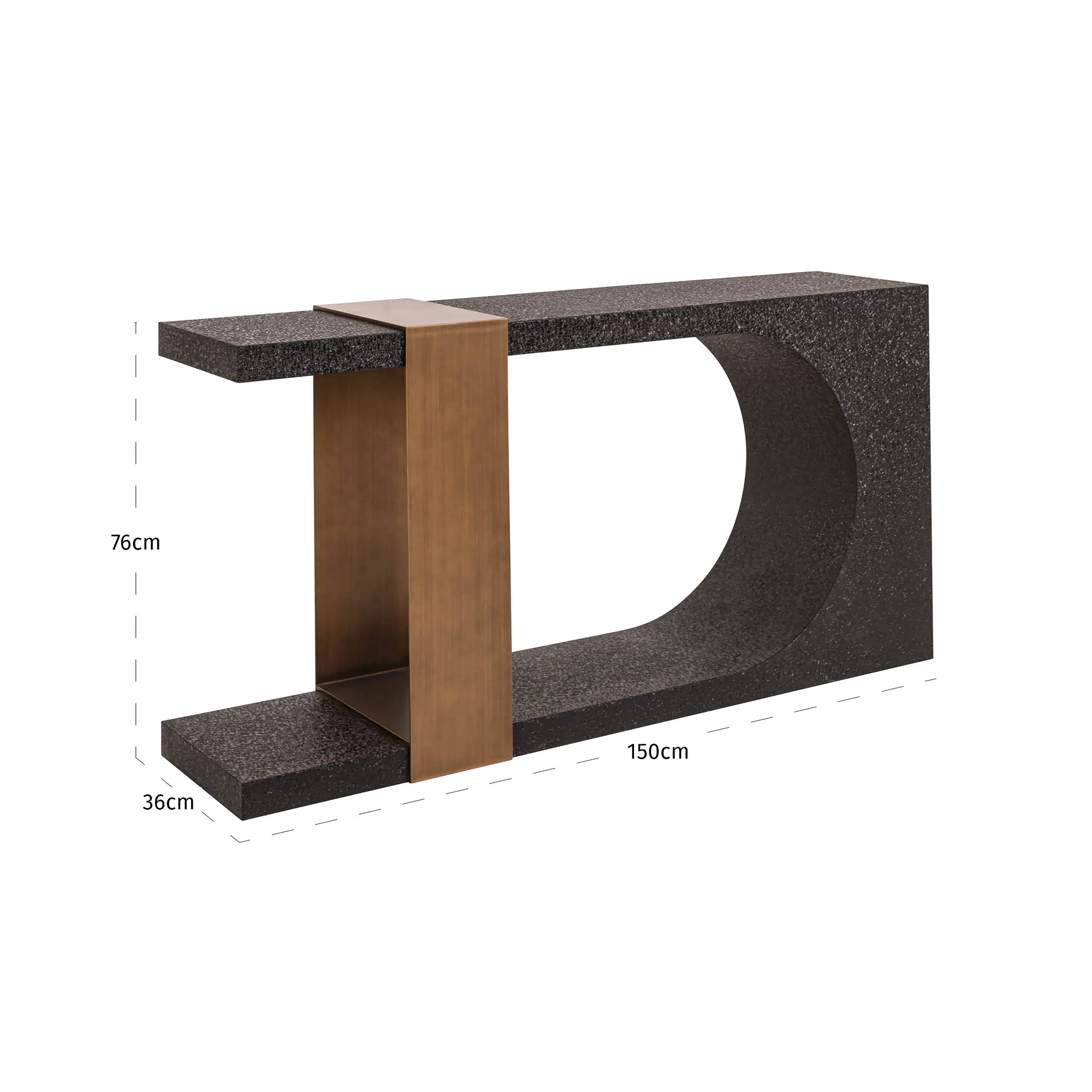 Richmond Interiors  Bazel Console Table in Black/Gold  Nicholas John Interiors