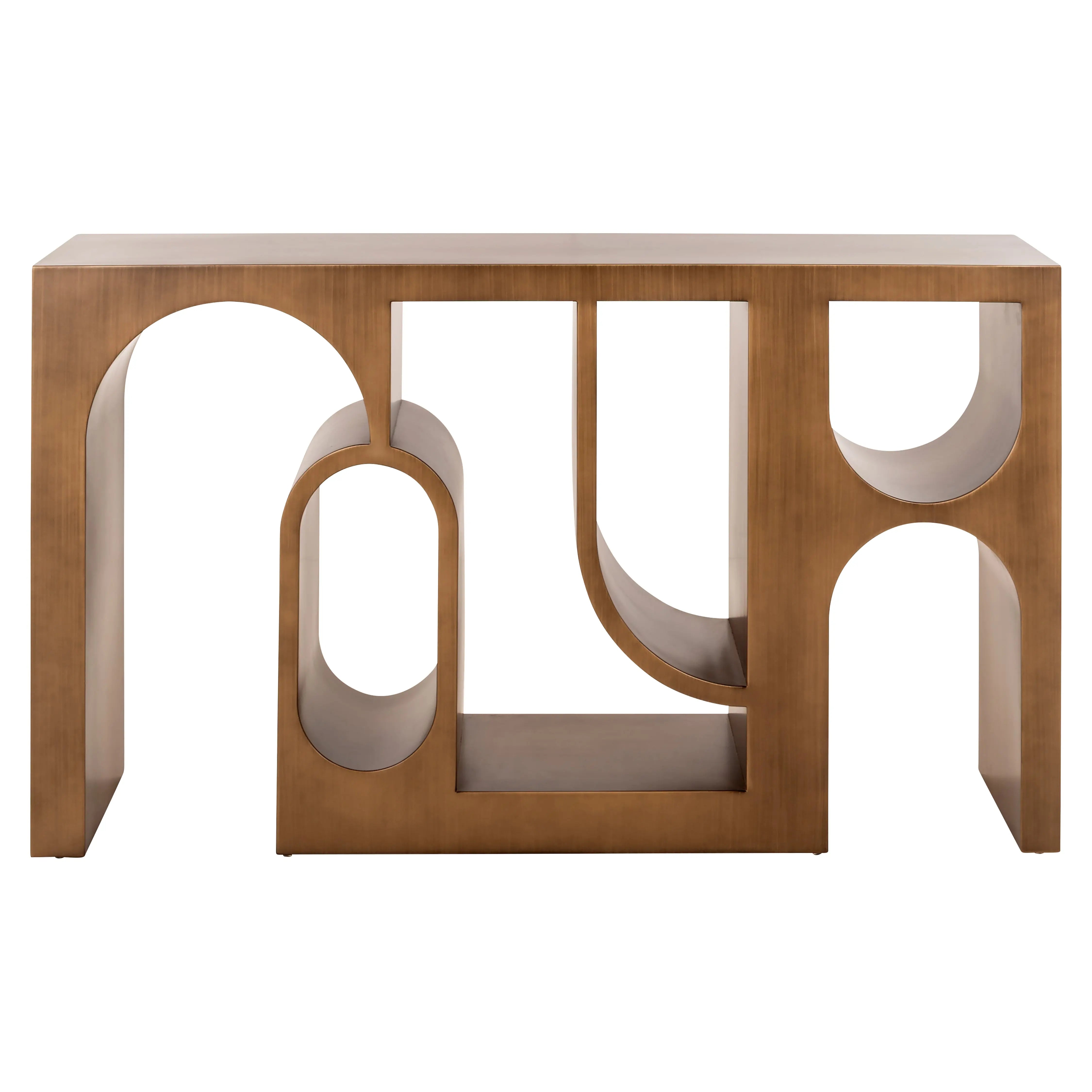 Richmond Interiors Lugano Console Table in Brushed Gold  Nicholas John Interiors