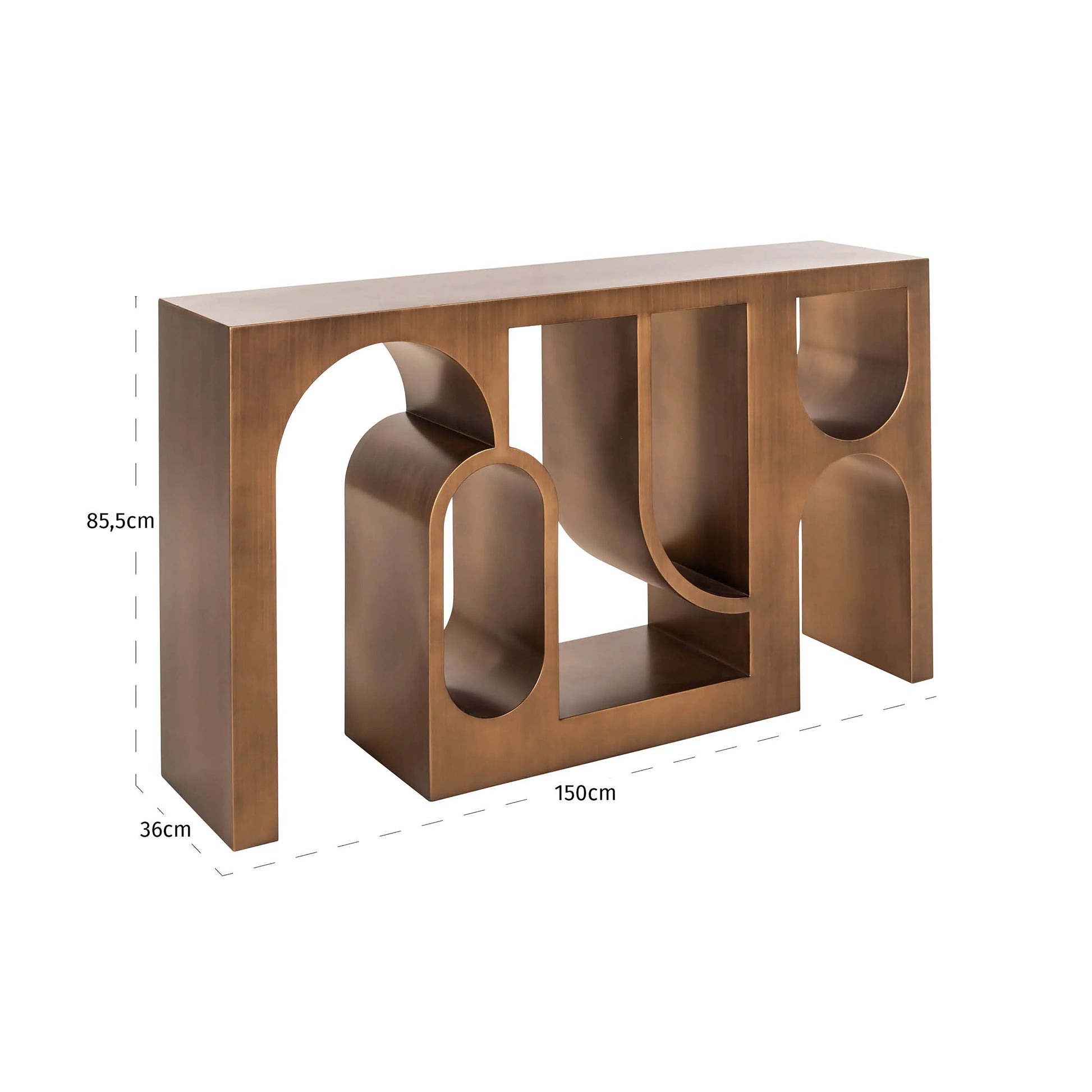 Richmond Interiors Lugano Console Table in Brushed Gold  Nicholas John Interiors
