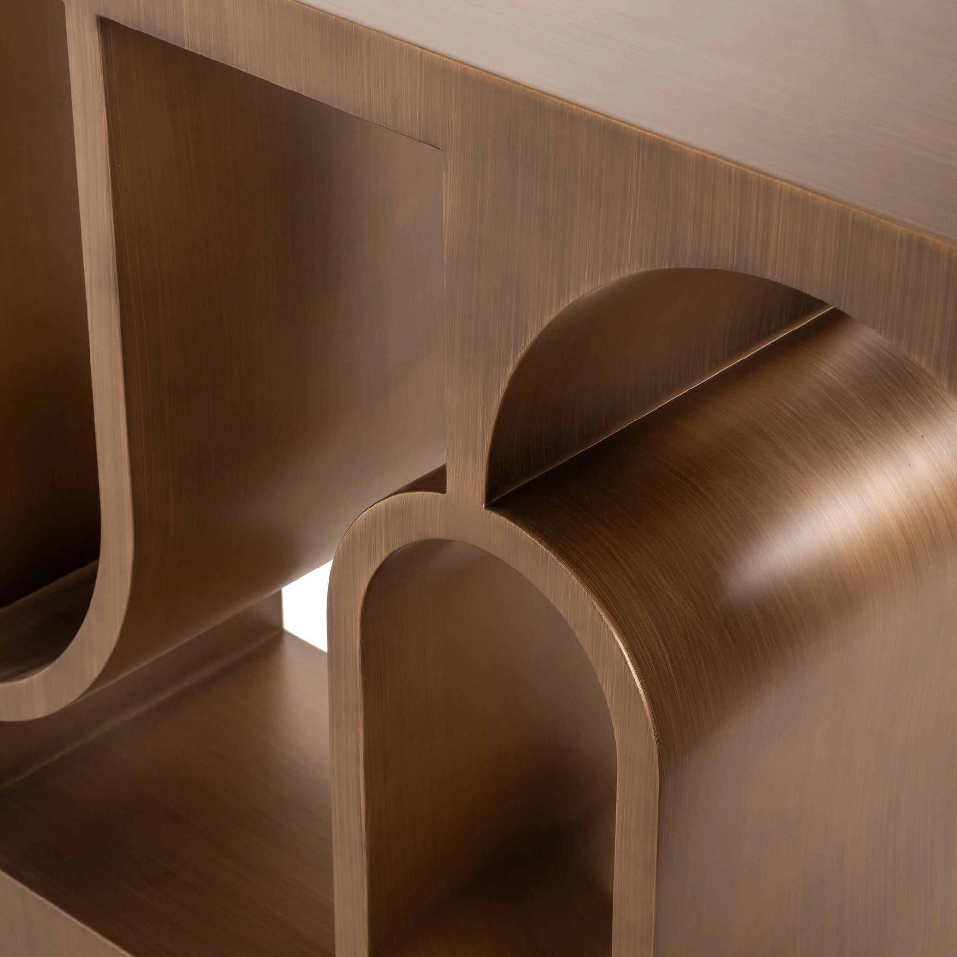 Richmond Interiors Lugano Console Table in Brushed Gold  Nicholas John Interiors