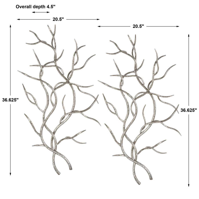 Uttermost Silver Branches Wall Art Set of 2