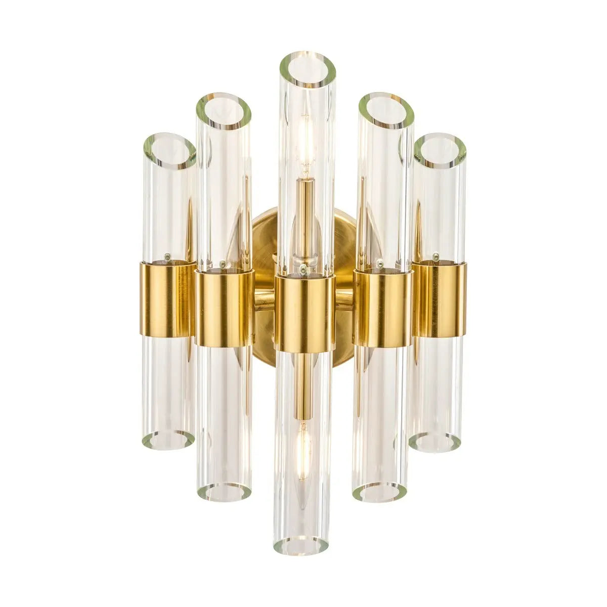 Brielle 2 Light Wall Light - Clear Glass & Antique Brass  Nicholas John Interiors