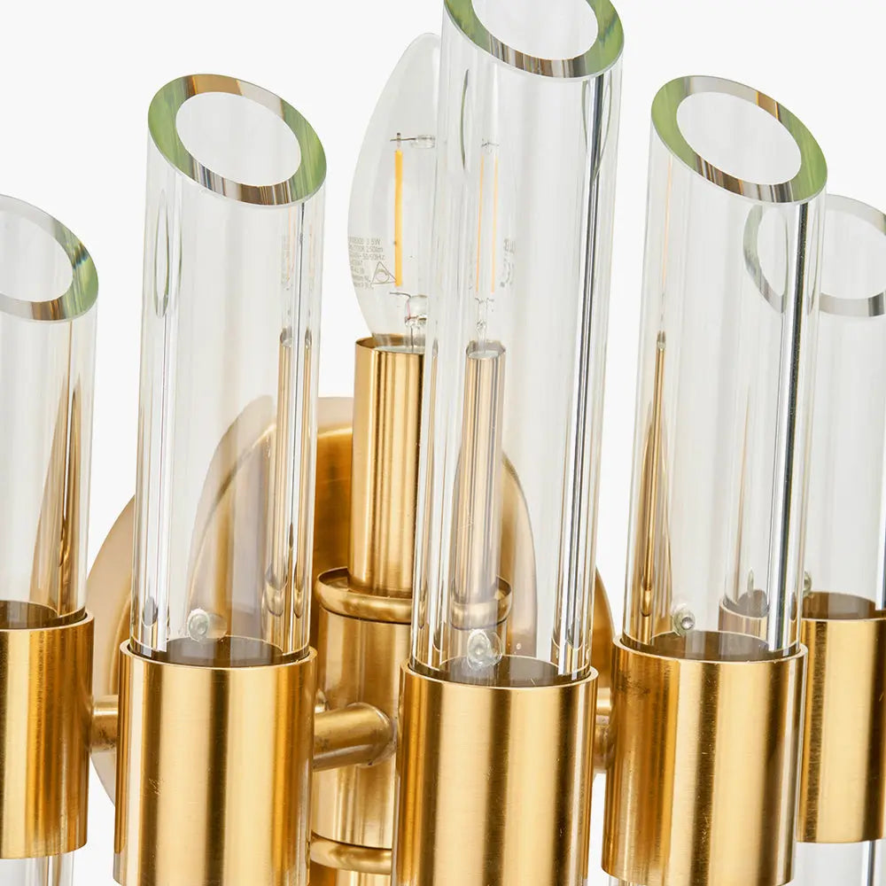 Brielle 2 Light Wall Light - Clear Glass & Antique Brass  Nicholas John Interiors