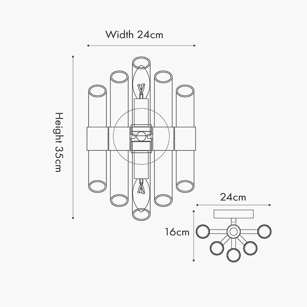 Brielle 2 Light Wall Light - Clear Glass & Antique Brass  Nicholas John Interiors