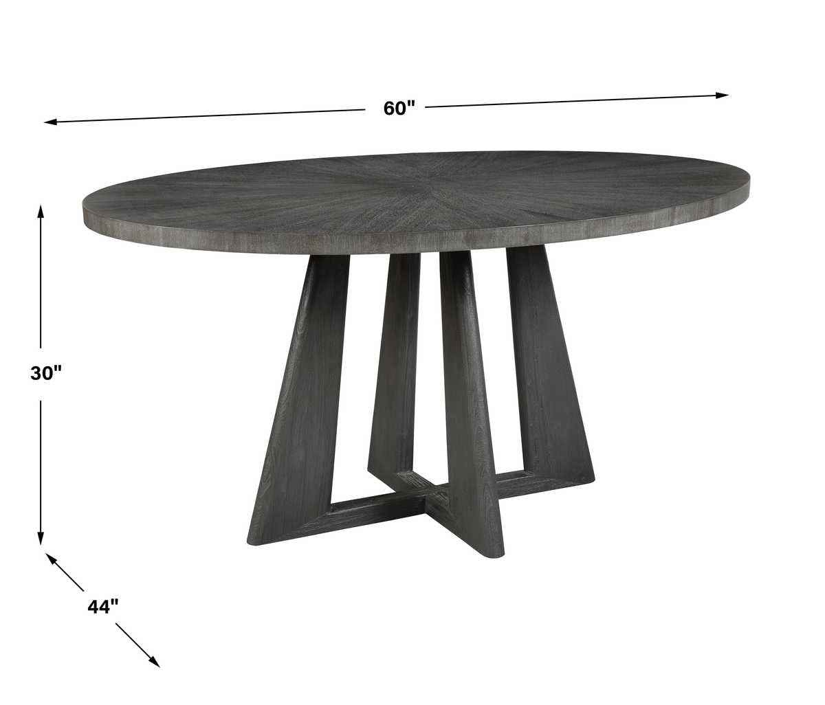 Uttermost Pulsar Oval Dining Table in Grey Walnut - 152cm