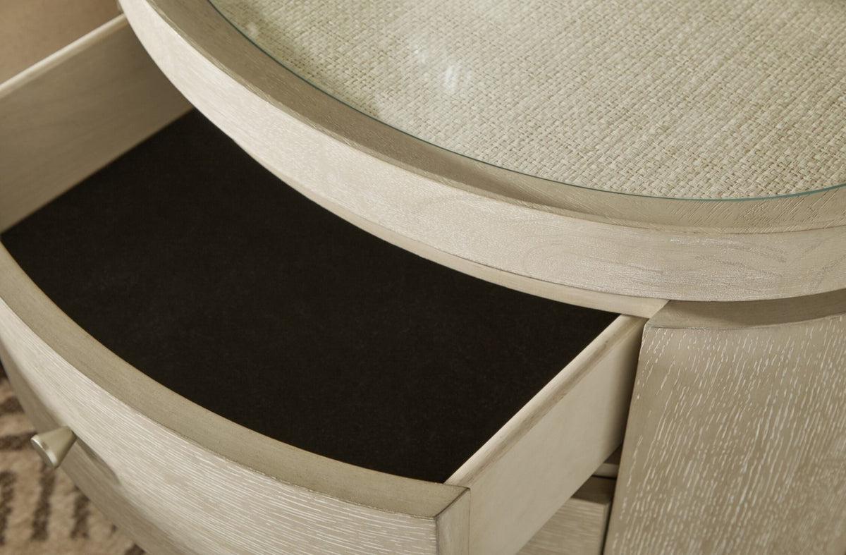 Hooker Furniture Coastal Breeze 3 Drawer Oval Bedside Table